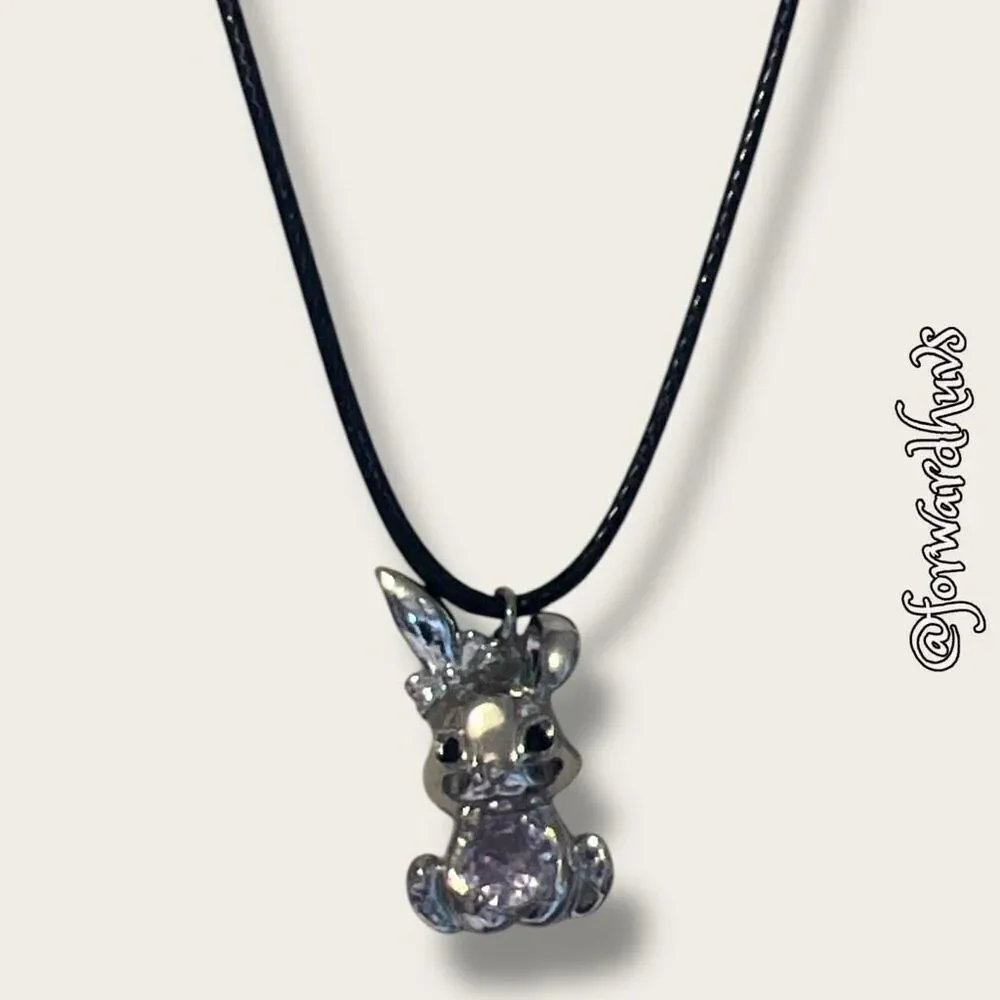 Bundle Sale 3 for $15 | Silver Tone Rabbit Pendant Rhinestone Belly